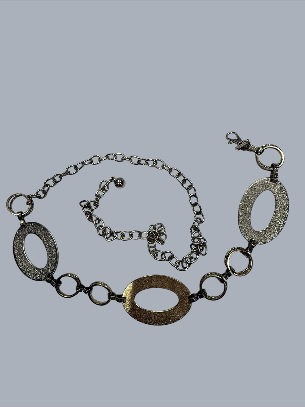 Women’s Belt Hammered Silver & Gold Tone Adjustable Chain 50 in by Chicos - Picture 8 of 10